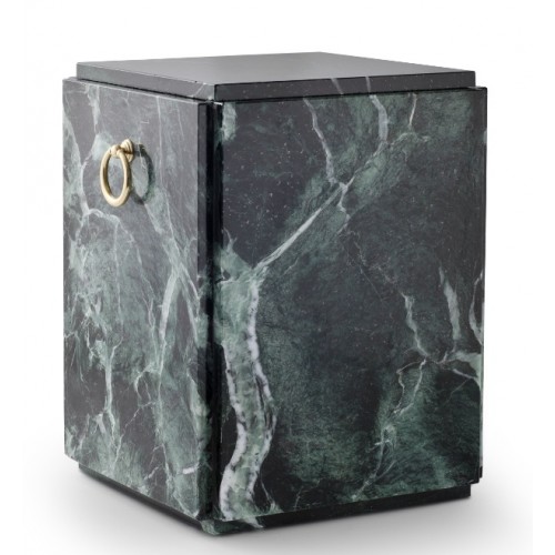 Marble Serpentinite Stone Cremation Ashes Urn / Casket – Shades of Green / Black – Sarcophagus Upright