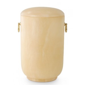 Hand Crafted Natural Alabaster Stone Cremation Ashes Urn / Casket – Terracotta – Made with Love