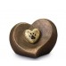 Exclusive Ceramic Cremation Ashes Urn Liquid Bronze – Heart with Pawprint (Capacity - 1.0 litres)