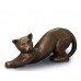 Exclusive Ceramic Cremation Ashes Urn Liquid Bronze – Relaxing Cat (Capacity 0.5 litres)