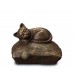 Exclusive Ceramic Cremation Ashes Urn Liquid Bronze – Resting Pussycat (Capacity 1.0 litres)