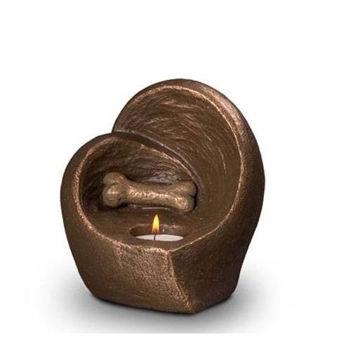 Exclusive Ceramic Cremation Ashes Candle Holder Urn Liquid Bronze – Bone (Capacity 0.5 litres)