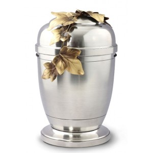 La Leonessa Edition Polished Fine Pewter / Tin Cremation Ashes Urn – Ivy Tendril Decoration