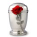 La Leonessa Edition Polished Fine Pewter / Tin Cremation Ashes Urn – Floral Rose Decoration