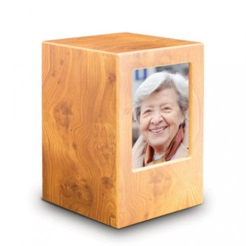 MDF Wood Wooden Cremation Ashes Urn / Funeral Ash Casket – To Hold Photo of a Loved One **FREE Engraving**