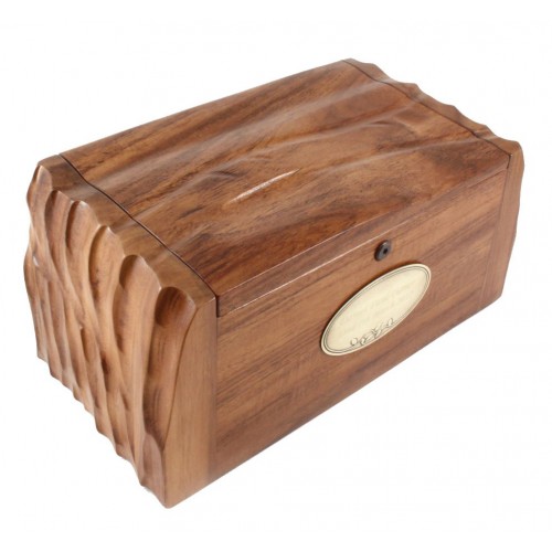 Classic Fine Wooden Cremation Ashes Caskets - The Ribblesdale (Solid Teak) - FREE ENGRAVING