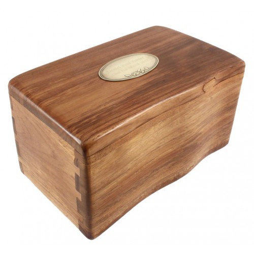 Classic Fine Wooden Cremation Ashes Caskets - The Thameside (Solid Teak) - FREE ENGRAVING