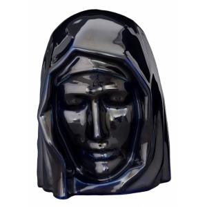 Our Holy Mother - Ceramic Cremation Ashes Urn – Cobalt Metallic