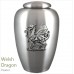 The English Pewter Cremation Ashes Urn – Legendary Wales / Welsh Dragon – Solid Pewter Adornment