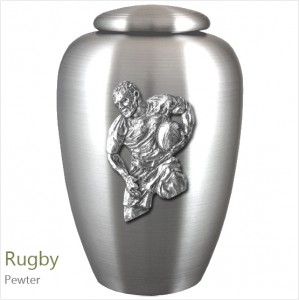 The English Pewter Cremation Ashes Urn – Rugby Player / Sporting Hero – Solid Pewter Adornment