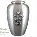 The English Pewter Cremation Ashes Urn – Welsh Feathers / Wales – Solid Pewter Adornment
