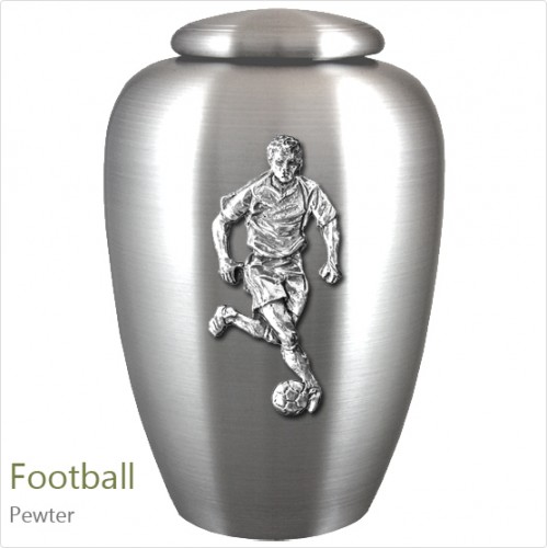 The English Pewter Cremation Ashes Urn – Football Player / Supporter – Solid Pewter Adornment
