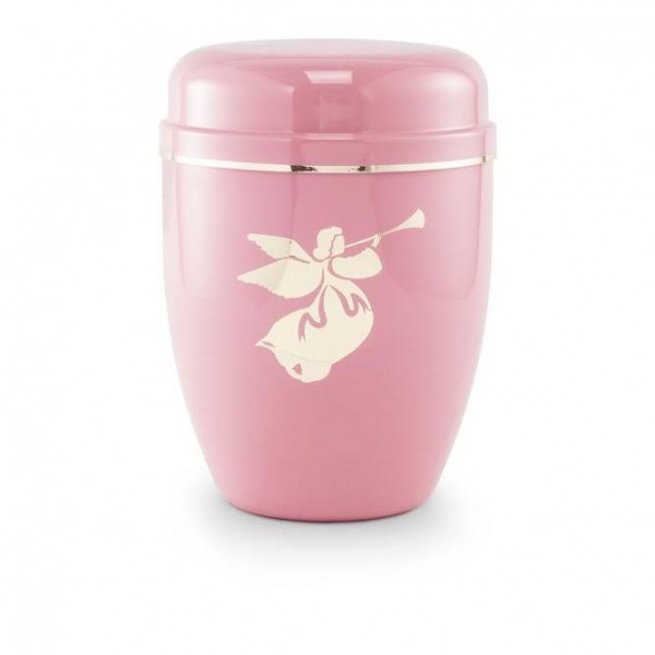 Infant / Child / Boy / Girl Cremation Ashes Urn (Pastel Pink with Angel ...