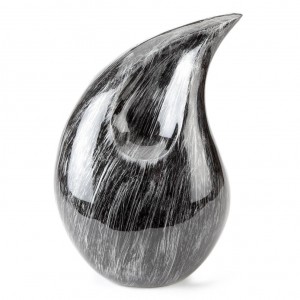 Aluminium Contemporary Teardrop Cremation Ashes Urn – Black