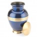 Polished Velocity Blue with Sun, Moon & Stars Design Brass Cremation Ashes Urn - Companion Size (6.0 litres)