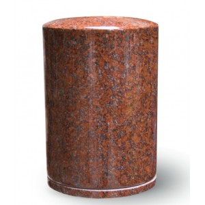 Cylindrical Granite Cremation Ashes Urn – Expertly Handcrafted – Terracotta
