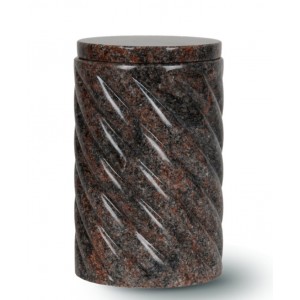Cylindrical Textured Granite Cremation Ashes Urn – Made with Love – Himalaya