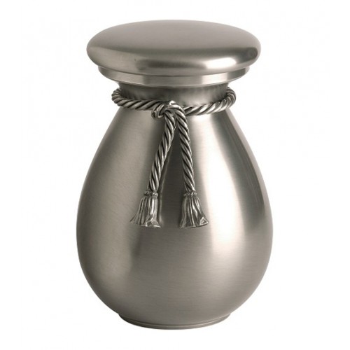 Pewter Urn with Decorative Cord