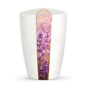 Floral Edition Biodegradable Cremation Ashes Funeral Urn – Lavender / Pearly Iridescent Surface