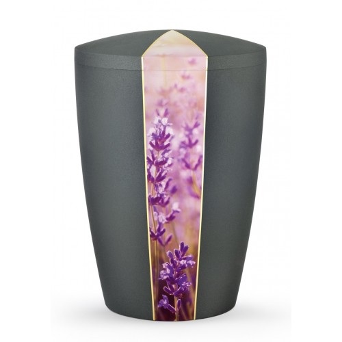 Floral Edition Biodegradable Cremation Ashes Funeral Urn – Lavender / Anthracite Surface