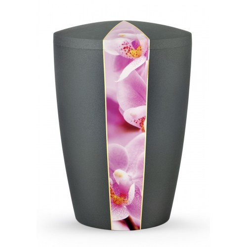 Floral Edition Biodegradable Cremation Ashes Funeral Urn – Orchid / Anthracite Surface