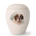 Large Ceramic Cremation Ashes Urn – Pet Dog Animal – Hand Painted St Bernard Motif