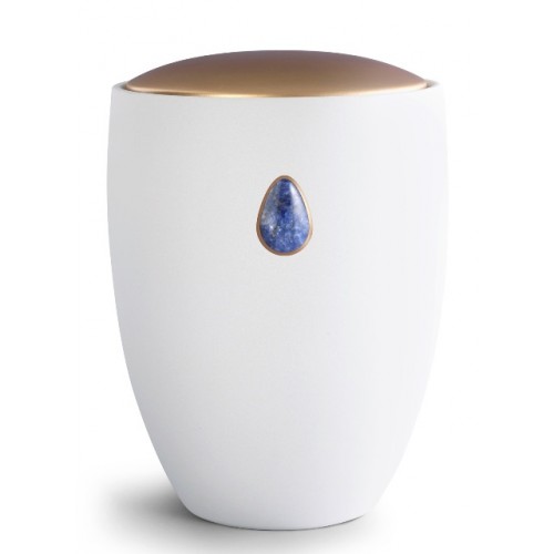 Ceramic Cremation Ashes Urn – Remember Me Gemstone Edition - Royal Blue Sodalite Teardrop