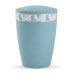 Pastel Edition Biodegradable Cremation Ashes Funeral Urn – Turquoise with Feather Border