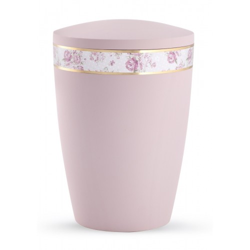 Pastel Edition Biodegradable Cremation Ashes Funeral Urn – Rose with Rose Border