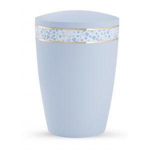 Pastel Edition Biodegradable Cremation Ashes Funeral Urn – Light Blue with Leaf Border