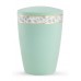 Pastel Edition Biodegradable Cremation Ashes Funeral Urn – Mint Green with Leaf Border