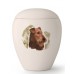 Medium Ceramic Cremation Ashes Urn – Pet Dog Animal – Hand Painted Airedale Terrier Motif
