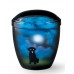 Metal Cremation Ashes Urn – Animal / Pet Dog – Mystical Moonlight – Airbrush Technology