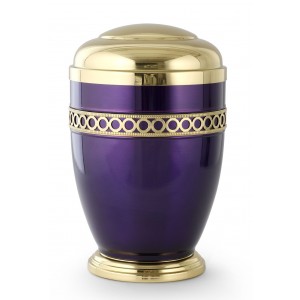 Steel Urn (Circles of Life Design – Violet / Purple)