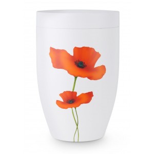 Contemporary Poppy Design Cremation Ashes Urn