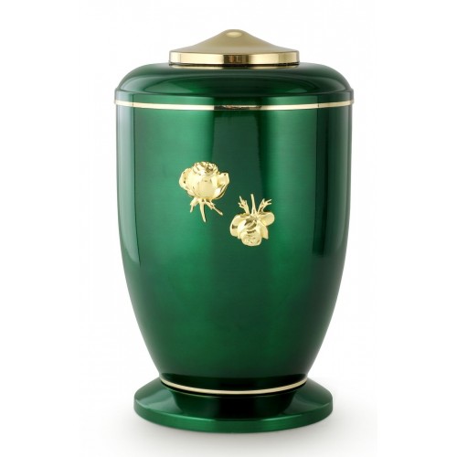 Steel Urn (Roman Rose Decoration – High Gloss Emerald Green)