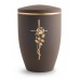 Melina Edition Steel Cremation Ashes Urn - Café with Gold Cross & Rose
