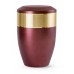 Aurum Edition Steel Cremation Ashes Urn – Wine Red with Gold Decorative Band