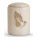 Maple Cremation Ashes Urn – Untreated Surface - Laser Engraved Praying Hands Motif