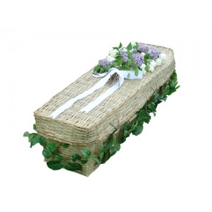 Vintage BAMBOO Sovereign (Traditional Style) Coffin. Craftsmanship to the Highest Eco Friendly Standards